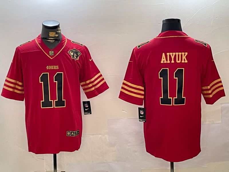 Men San Francisco 49ers #11 Aiyuk Red Gold 2024 Nike Limited NFL Jersey style 1230